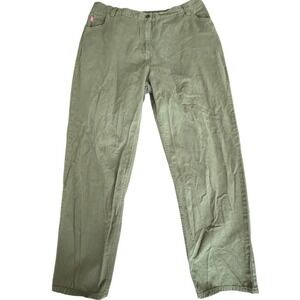 Woman Within Classic Fit Pants Womens 20T Olive Green‎ Work Casual Minimalist